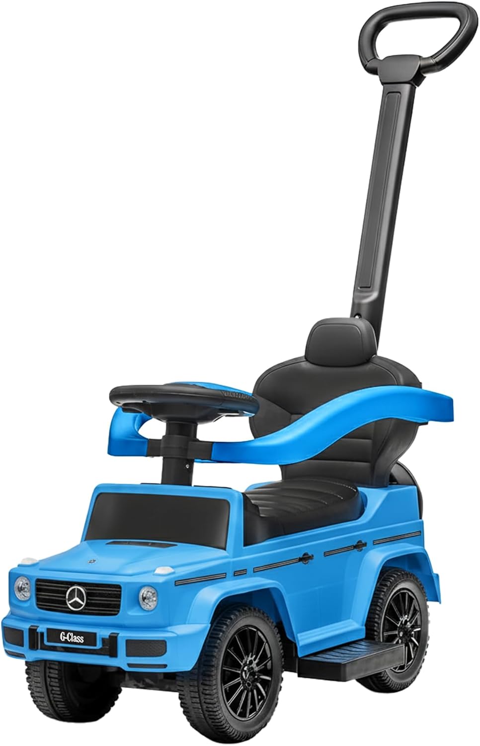 3-in-1 Mercedes G-Wagon Toddler Push Car with Parent Handle, Music & Horn Sounds