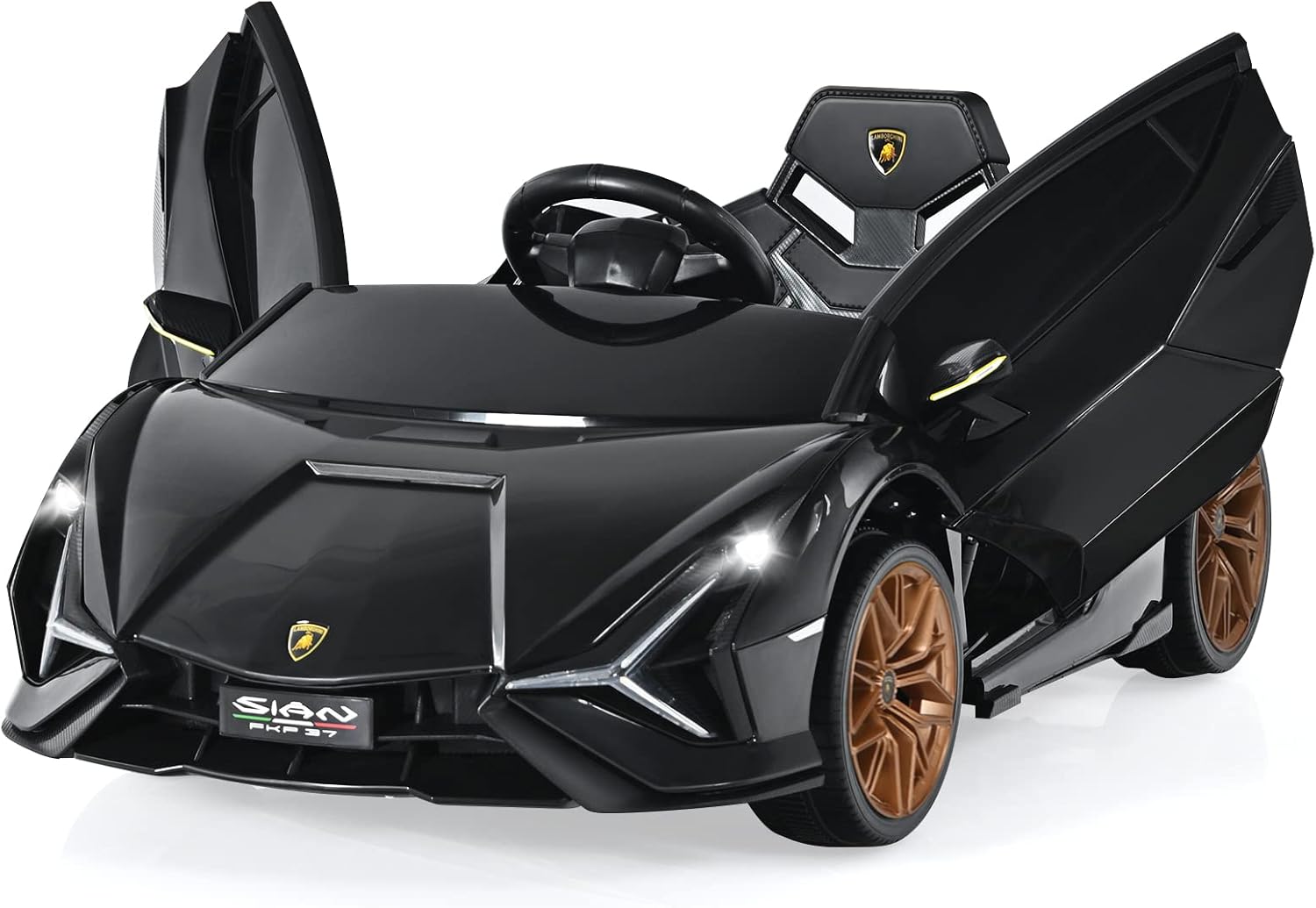 12V Licensed Lamborghini Sian Kids Electric Ride-On Car with Parent Remote, Spring Suspension & MP3 Player - Image 4