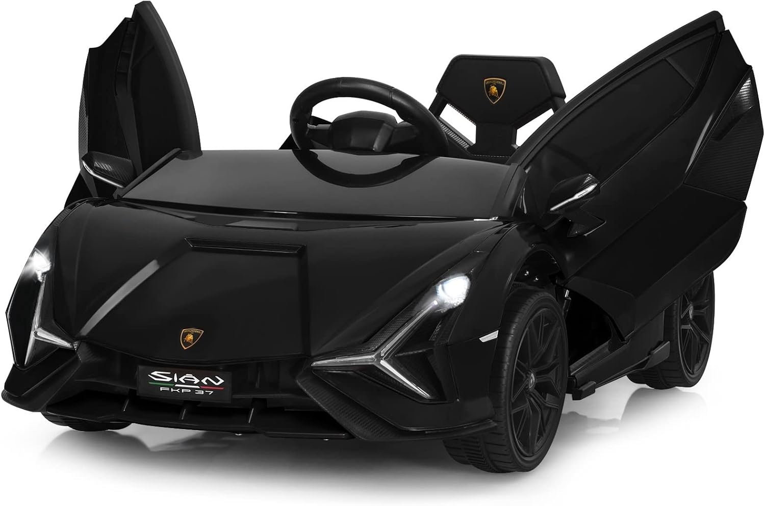 12V Licensed Lamborghini Sian Kids Electric Ride-On Car with Parent Remote, Spring Suspension & MP3 Player