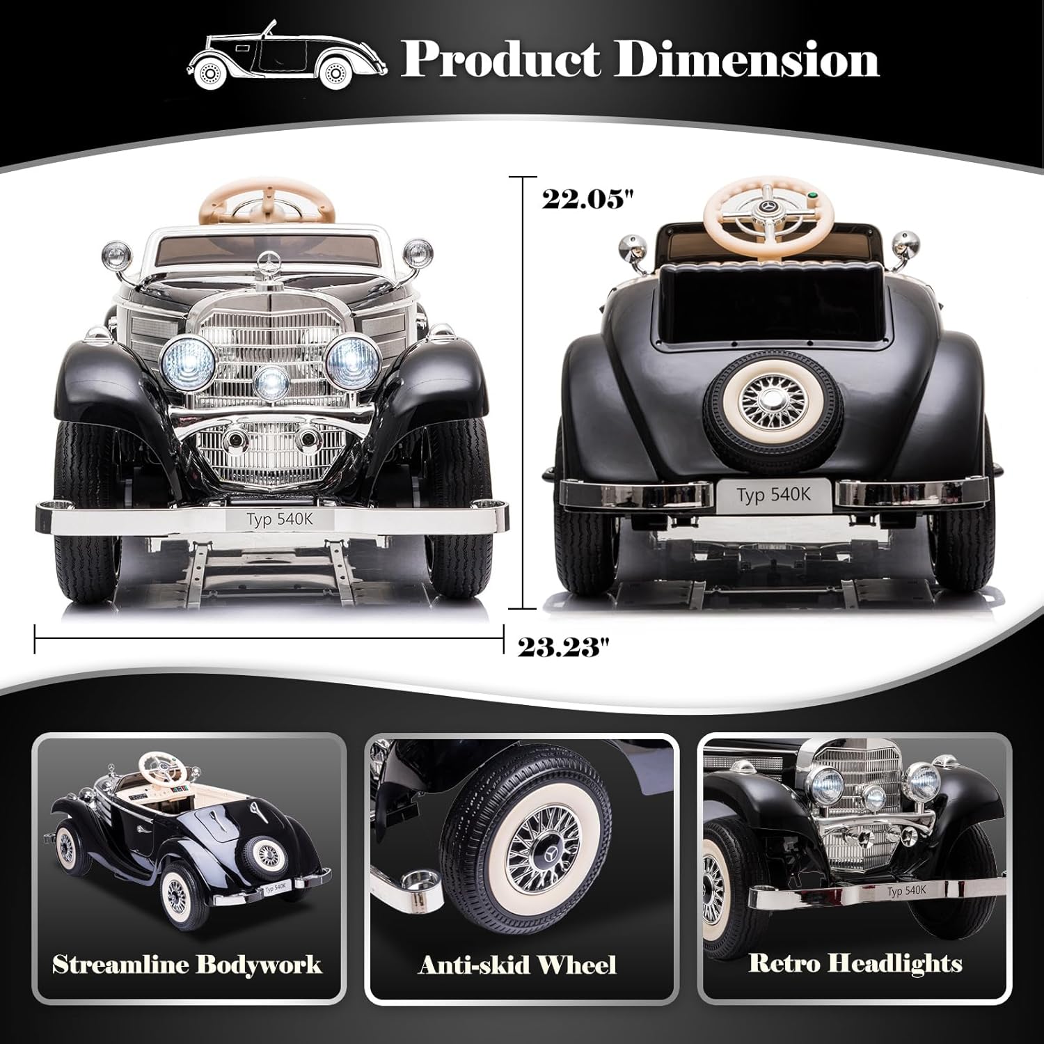 12V 14Ah Kids Electric Ride-On Car with Parent Remote Control, Mercedes-Benz Inspired Design - Image 4