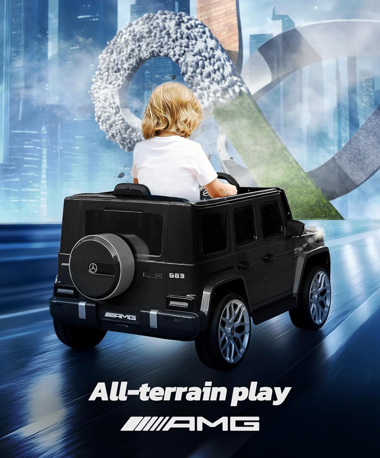 12V Licensed Mercedes-Benz AMG G63 Kids Electric Ride-On Car with Parent Remote, LED Lights, Bluetooth & Smooth Start - Image 7