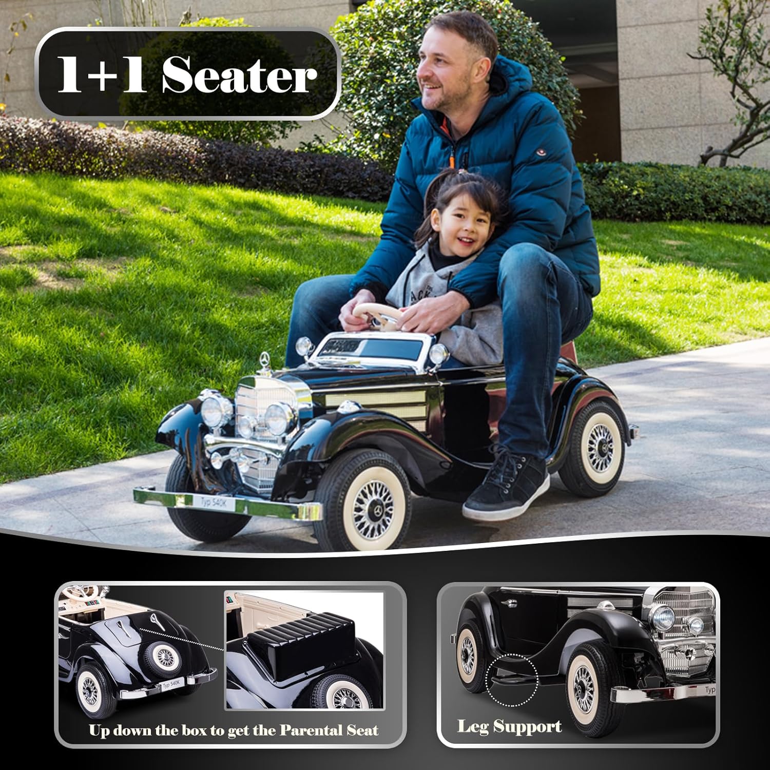 12V 14Ah Kids Electric Ride-On Car with Parent Remote Control, Mercedes-Benz Inspired Design - Image 6