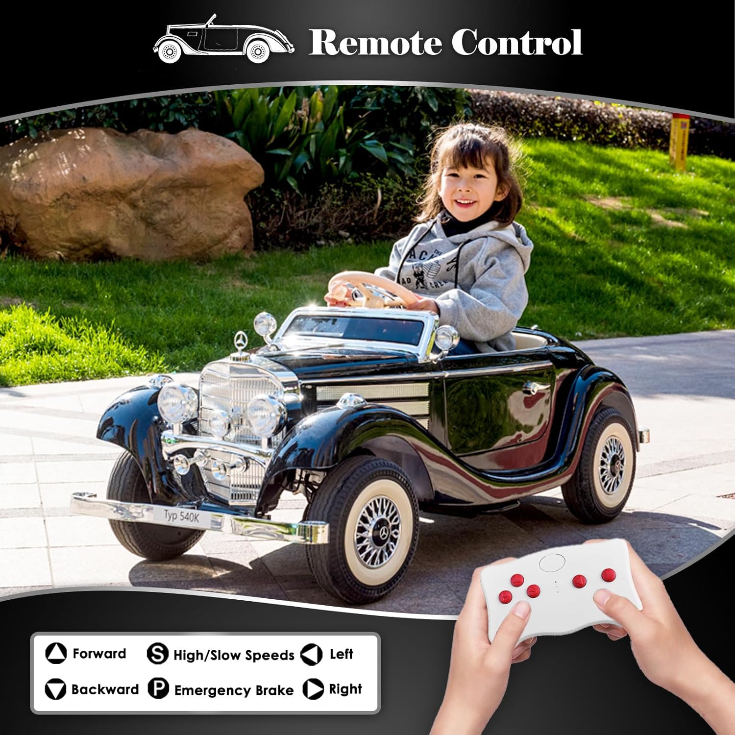12V 14Ah Kids Electric Ride-On Car with Parent Remote Control, Mercedes-Benz Inspired Design - Image 7