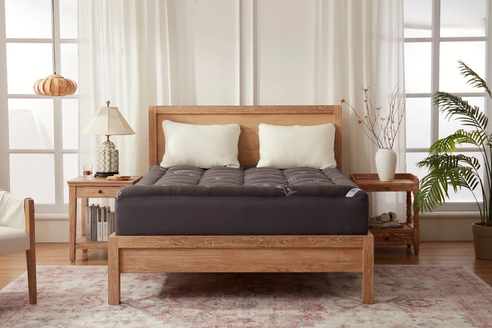 Bedlore® 3D Fill Bamboo Mattress Topper, Cooling & Deep Sleep - Image 2